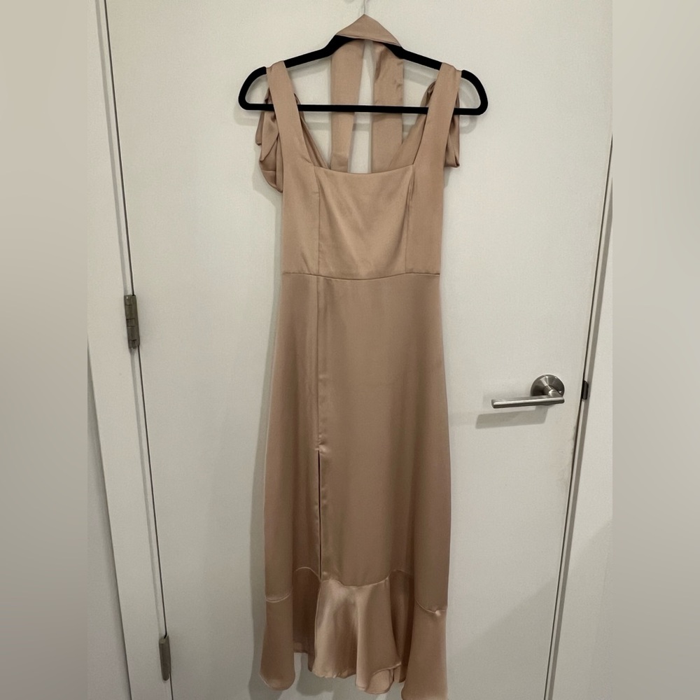 Mumu champagne color bridesmaids dress